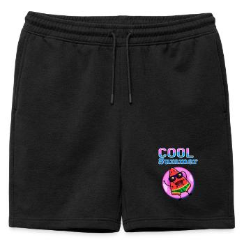 Cool Summer Watermelon – Cute Kawaii Summer Vibes - Mens' Premium Organic Sweatshorts - black - Front - AI Model Male 178 light (178cm)