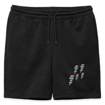 tri color flash blitz electro power - Short de survêtement homme premium - noir - Devant - AI Model Male 178 light (178cm)