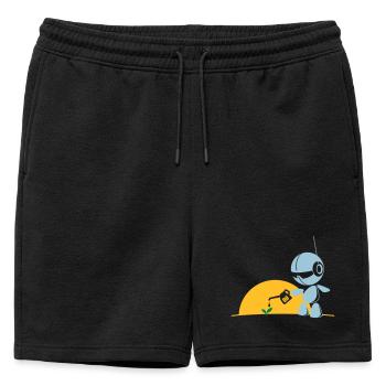 robot flower - Männer Premium Organic Sweatshorts - Schwarz - Vorne - AI Model Male 178 light (178cm)