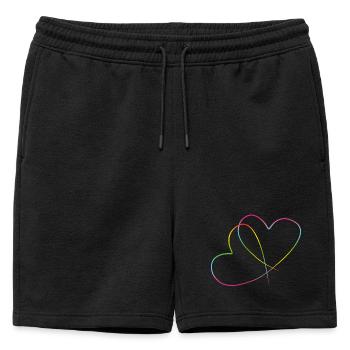 Cœurs arc-en-ciel Amour sans frontières - Short de survêtement homme premium - noir - Devant - AI Model Male 178 light (178cm)
