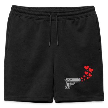 Cœur Liberté d’expression Amour Paix Humanité - Short de survêtement homme premium - noir - Devant - AI Model Male 178 light (178cm)