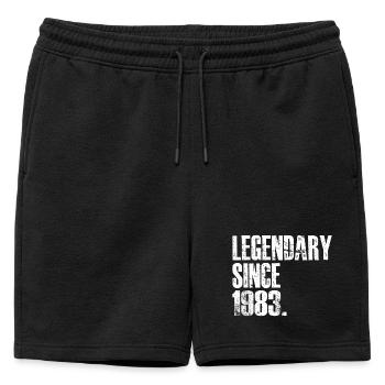 Legendary Since 1983 - Mens' Premium Organic Sweatshorts - black - Front - AI Model Male 178 light (178cm)