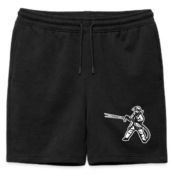 Pompier - Short de survêtement homme premium - noir - Devant - AI Model Male 178 light (178cm)