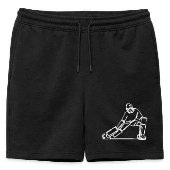 Gardien de but de hockey sur gazon - Short de survêtement homme premium - noir - Devant - AI Model Male 178 light (178cm)