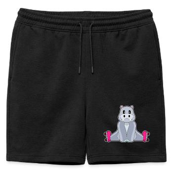 Hippopotamus Inline skating Inline skates - Mens' Premium Organic Sweatshorts - black - Front - AI Model Male 178 light (178cm)