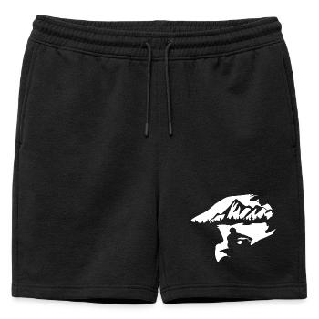 Silhouette de paysage de montagne majestueux - Short de survêtement homme premium - noir - Devant - AI Model Male 178 light (178cm)