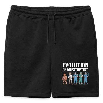 Illustration de l'évolution des anesthésistes - Short de survêtement homme premium - noir - Devant - AI Model Male 178 light (178cm)
