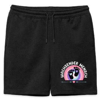 Femme enceinte GRANDISSANT HUMAIN Drôle - Short de survêtement homme premium - noir - Devant - AI Model Male 178 light (178cm)