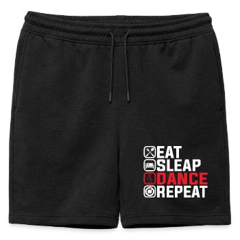 Eat Sleep Dance Repeat – Cool Dance Design - Mens' Premium Organic Sweatshorts - black - Front - AI Model Male 178 light (178cm)