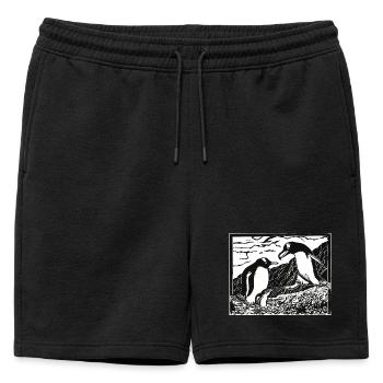Les manchots bêtes alpha - Short de survêtement homme premium - noir - Devant - AI Model Male 178 light (178cm)