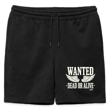 Wanted Dead or Alive mit Flügeln - Männer Premium Organic Sweatshorts - Schwarz - Vorne - AI Model Male 178 light (178cm)