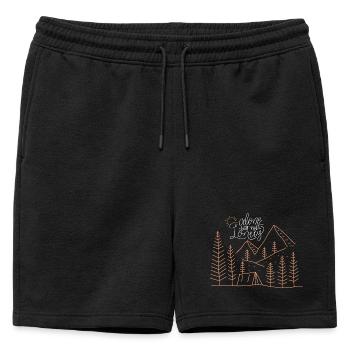 Aventure de camping solitaire - Short de survêtement homme premium - noir - Devant - AI Model Male 178 light (178cm)