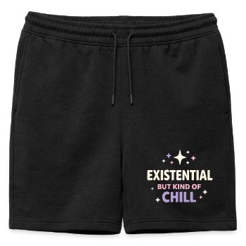 Humour existentiel, nihilisme, humour, - Short de survêtement homme premium - noir - Devant - AI Model Male 178 light (178cm)