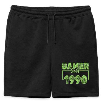 1990 - Short de survêtement homme premium - noir - Devant - AI Model Male 178 light (178cm)
