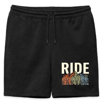Aventure de vélo de gravier en plein air - Short de survêtement homme premium - noir - Devant - AI Model Male 178 light (178cm)