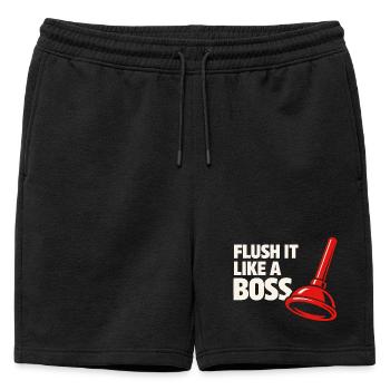 Rincez-le comme un chef | Humour de plombier - Short de survêtement homme premium - noir - Devant - AI Model Male 178 light (178cm)