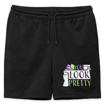 Tu as l’air assez drôle, complément Logo de l’amour de soi - Short de survêtement homme premium - noir - Devant - AI Model Male 178 light (178cm)