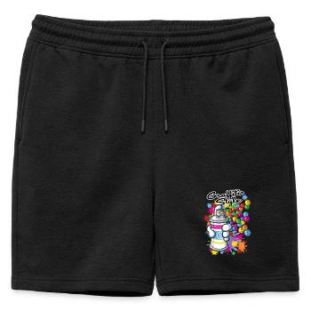 Graffitis cartoon style - Short de survêtement homme premium - noir - Devant - AI Model Male 178 light (178cm)