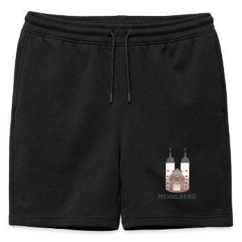 Heidelberg, tour de pont emblématique - Short de survêtement homme premium - noir - Devant - AI Model Male 178 light (178cm)