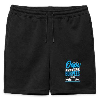 Oups ! Je recommence à faire des burpees - Short de survêtement homme premium - noir - Devant - AI Model Male 178 light (178cm)