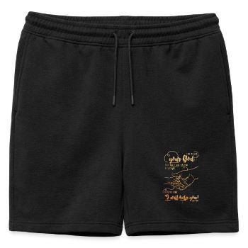 Ésaïe verset biblique Je t’aide - Short de survêtement homme premium - noir - Devant - AI Model Male 178 light (178cm)