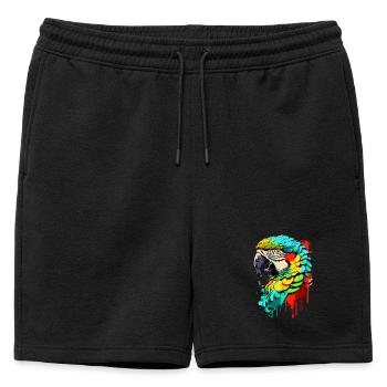 Perroquet coloré - Ara Perroquet - Oiseaux exotiques - Short de survêtement homme premium - noir - Devant - AI Model Male 178 light (178cm)