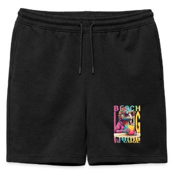 Caméléon sur la plage - Short de survêtement homme premium - noir - Devant - AI Model Male 178 light (178cm)
