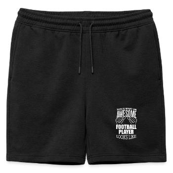 Football Football Football - Short de survêtement homme premium - noir - Devant - AI Model Male 178 light (178cm)