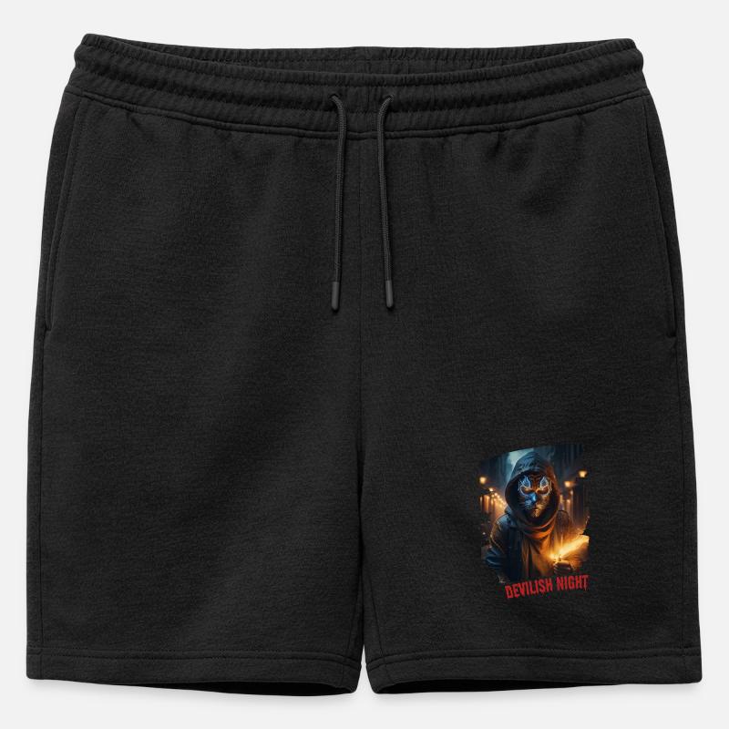 DEVILISH NIGHT - Mens' Premium Organic Sweatshorts - black
