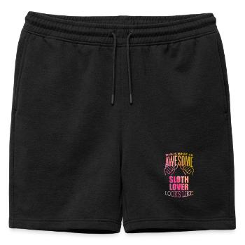 Sloth Sloth Sloth - Mens' Premium Organic Sweatshorts - black - Front - AI Model Male 178 light (178cm)