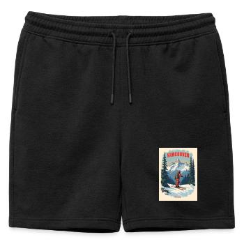 Paysages de montagne de Vancouver - Short de survêtement homme premium - noir - Devant - AI Model Male 178 light (178cm)