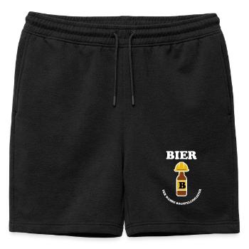 BIER - Männer Premium Organic Sweatshorts - Schwarz - Vorne - AI Model Male 178 light (178cm)