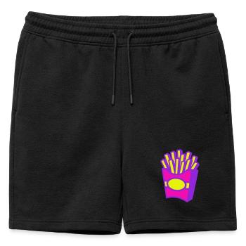 Frites Pop Art - Short de survêtement homme premium - noir - Devant - AI Model Male 178 light (178cm)