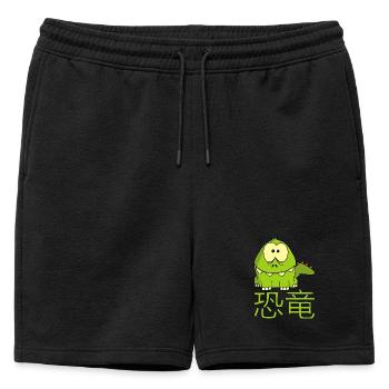Fun Japanese Dinosaur - Mens' Premium Organic Sweatshorts - black - Front - AI Model Male 178 light (178cm)