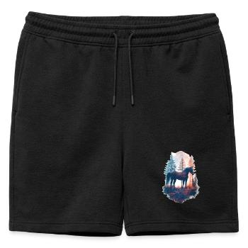 Cheval - Short de survêtement homme premium - noir - Devant - AI Model Male 178 light (178cm)