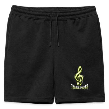 Treble Maker Funny Music Pun Musician - Mens' Premium Organic Sweatshorts - black - Front - AI Model Male 178 light (178cm)