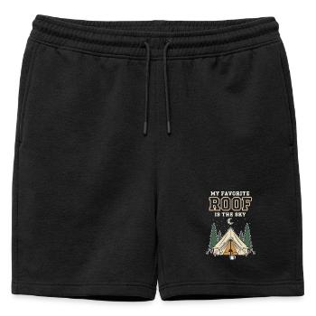 Camping My Favorite Roof Is The Sky Tente Nature - Short de survêtement homme premium - noir - Devant - AI Model Male 178 light (178cm)