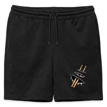 Conception des baguettes – Motif du batteur et du musicien - Short de survêtement homme premium - noir - Devant - AI Model Male 178 light (178cm)