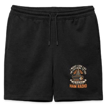 Rêveries de radio amateur - Short de survêtement homme premium - noir - Devant - AI Model Male 178 light (178cm)