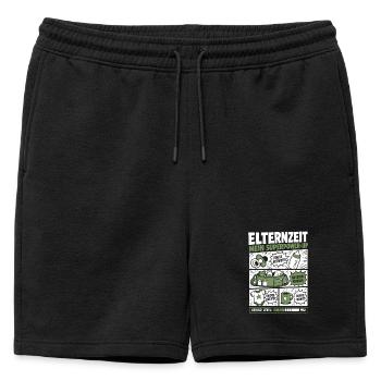 Elternzeit Mein Superpower-Up - Männer Premium Organic Sweatshorts - Schwarz - Vorne - AI Model Male 178 light (178cm)