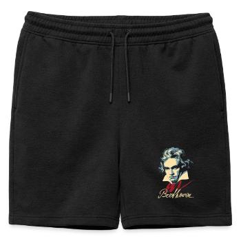 Beethoven (sombre) - Short de survêtement homme premium - noir - Devant - AI Model Male 178 light (178cm)