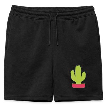 Cactus, Cactus, Plantes Succulentes, Plante - Short de survêtement homme premium - noir - Devant - AI Model Male 178 light (178cm)