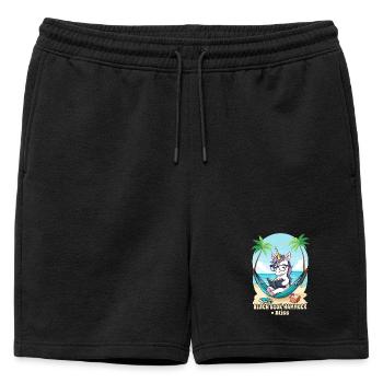 Licorne avec livre - Short de survêtement homme premium - noir - Devant - AI Model Male 178 light (178cm)