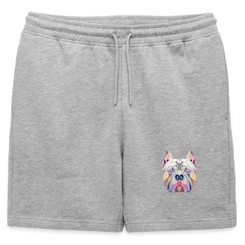 Amerikanischer Tyrann geometrische Kunst, Polygonkopf - Männer Premium Organic Sweatshorts - Grau meliert - Vorne - AI Model Male 178 light (178cm)