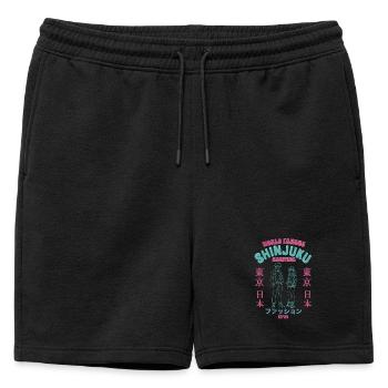 Quartier commerçant de Shinjuku de renommée mondiale - Short de survêtement homme premium - noir - Devant - AI Model Male 178 light (178cm)