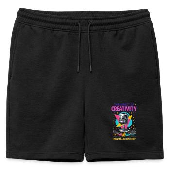 Le pouvoir de la créativité - Short de survêtement homme premium - noir - Devant - AI Model Male 178 light (178cm)