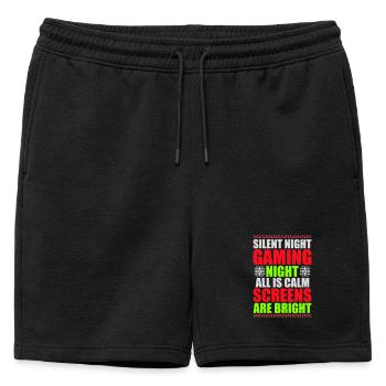 Nuit silencieuse Nuit de jeu Tous les écrans calmes Lumineux - Short de survêtement homme premium - noir - Devant - AI Model Male 178 light (178cm)