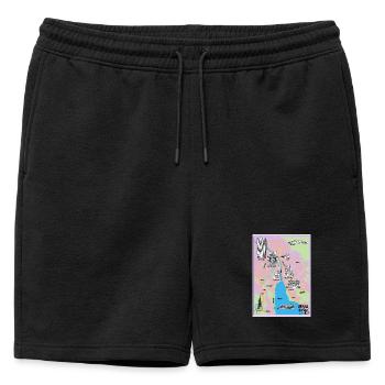 Ville de Zurich - Short de survêtement homme premium - noir - Devant - AI Model Male 178 light (178cm)