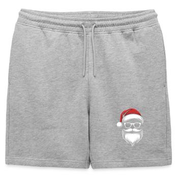 Santa with Beard & Glasses – Retro Christmas - Mens' Premium Organic Sweatshorts - heather grey - Front - AI Model Male 178 light (178cm)