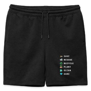 Changement climatique Environnement Protection de l’environnement - Short de survêtement homme premium - noir - Devant - AI Model Male 178 light (178cm)